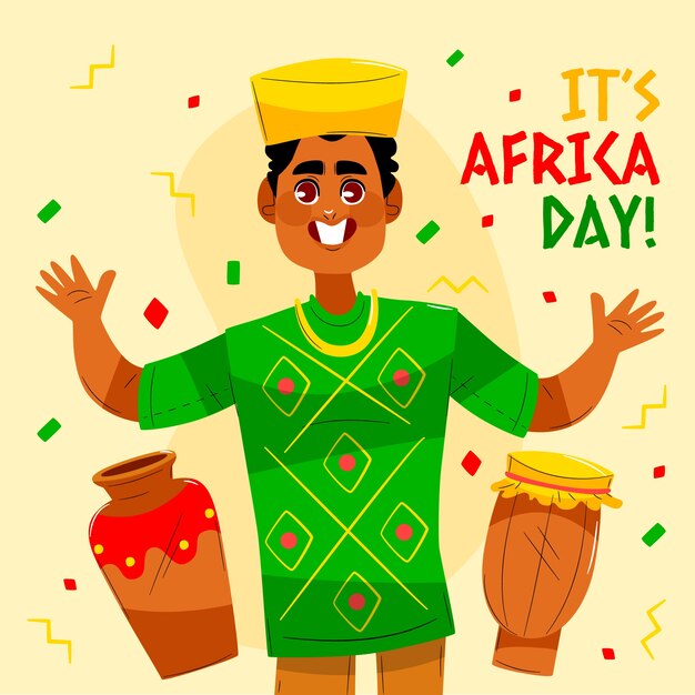 Ilustração plana do dia da áfrica
