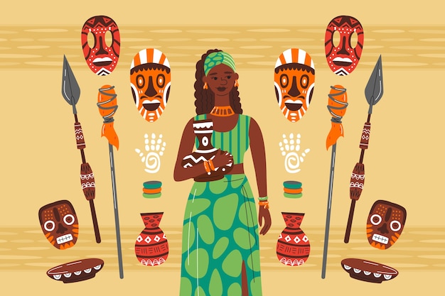 Ilustração plana do dia da áfrica