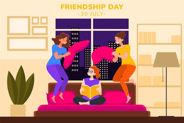 Ilustração plana do dia da amizade