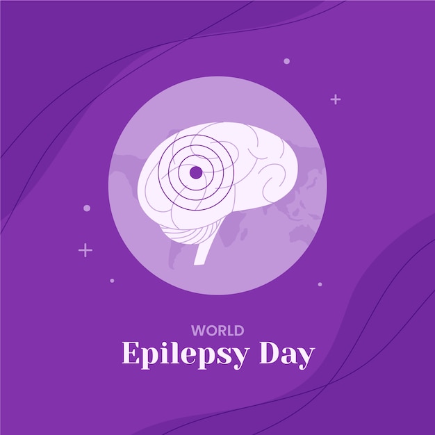 Vetor grátis ilustração plana do dia da epilepsia