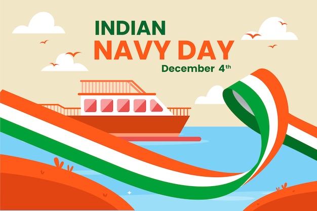 Ilustração plana do dia da marinha indiana