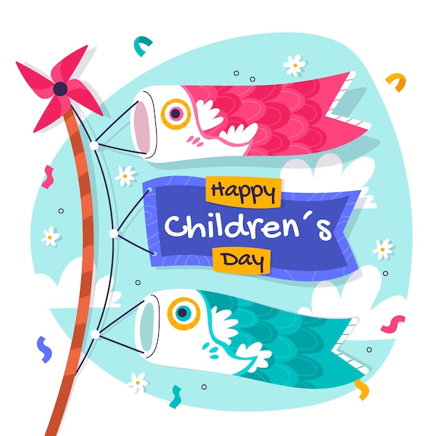 Ilustração plana do dia das crianças