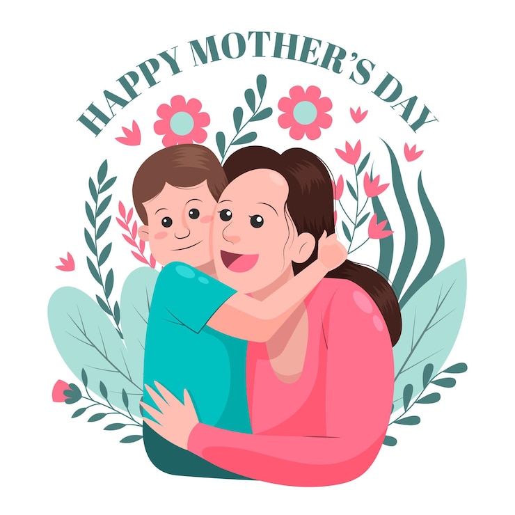 Vetor grátis ilustração plana do dia das mães