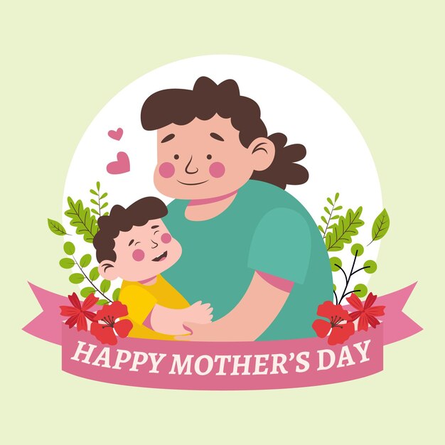 Ilustração plana do dia das mães