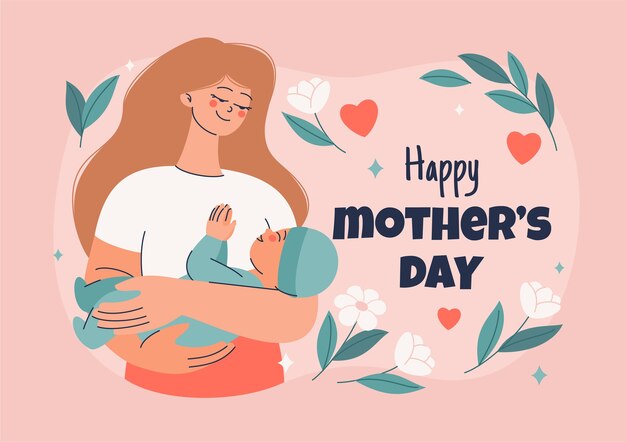 Ilustração plana do dia das mães