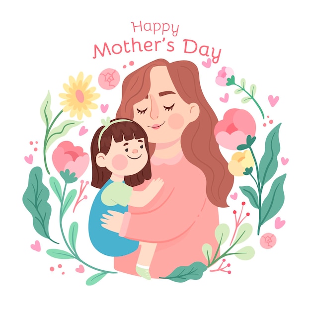 Ilustração plana do dia das mães