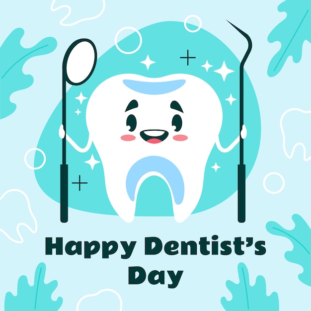 Ilustração plana do dia do dentista nacional