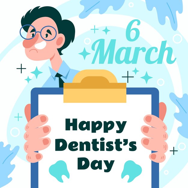 Ilustração plana do dia do dentista nacional