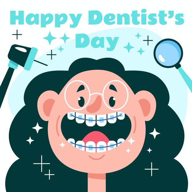 Ilustração plana do dia do dentista nacional