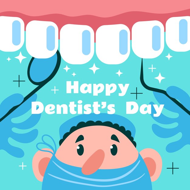 Ilustração plana do dia do dentista nacional