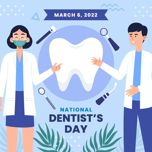 Ilustração plana do dia do dentista nacional