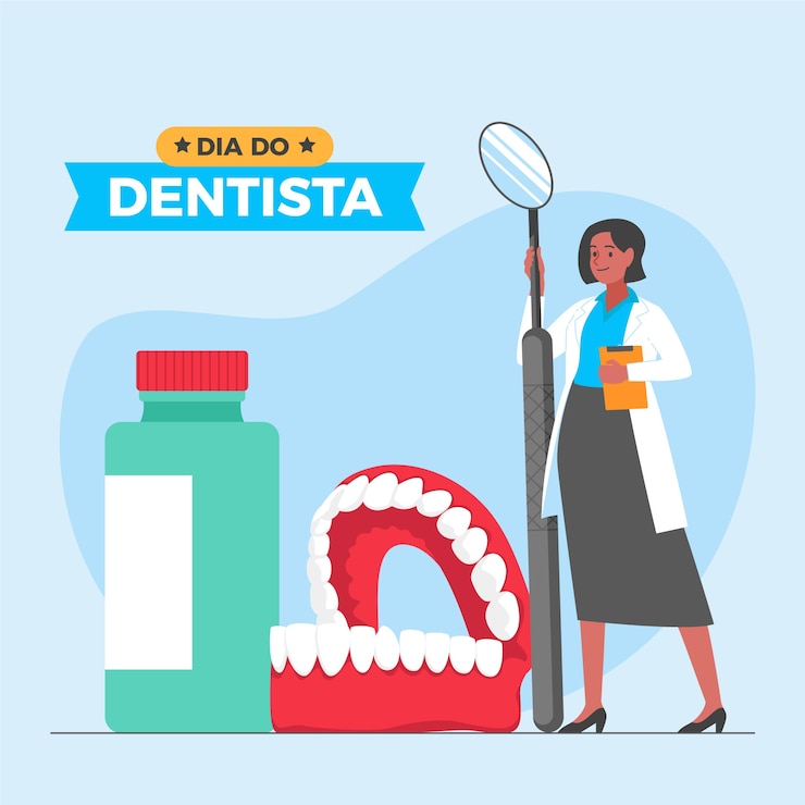 Vetor grátis ilustração plana do dia do dentista