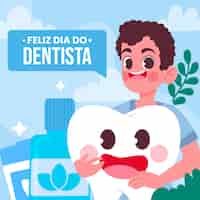 Vetor grátis ilustração plana do dia do dentista