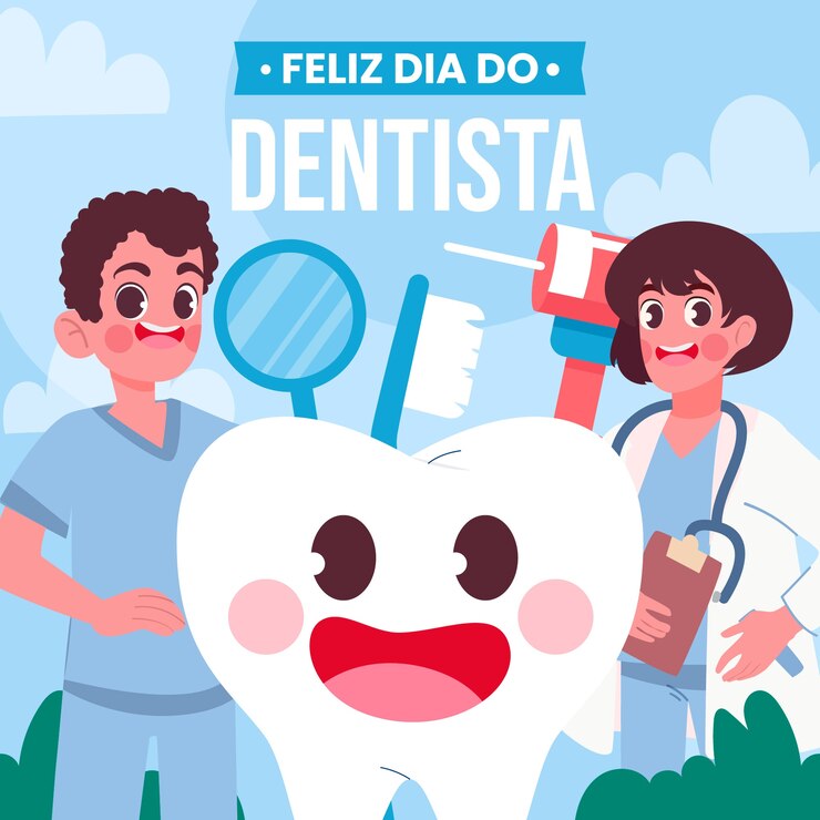 Vetor grátis ilustração plana do dia do dentista