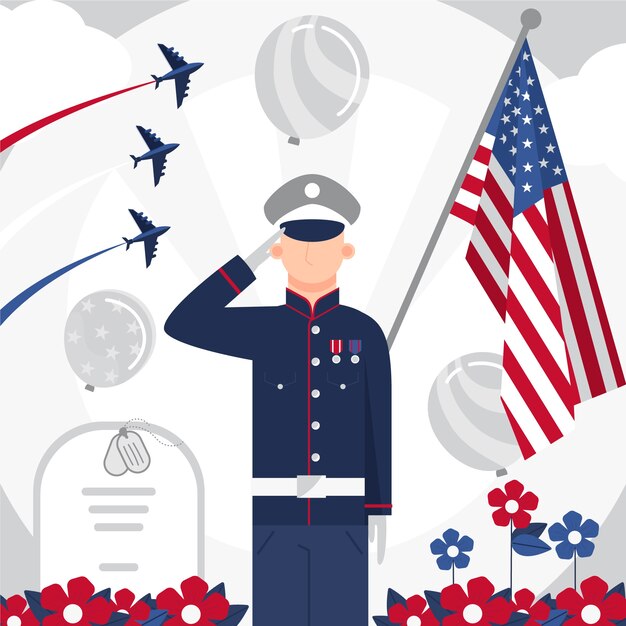 Ilustração plana do dia do memorial