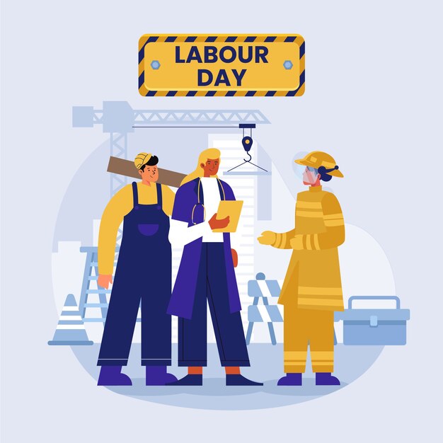 Ilustração plana do dia do trabalho