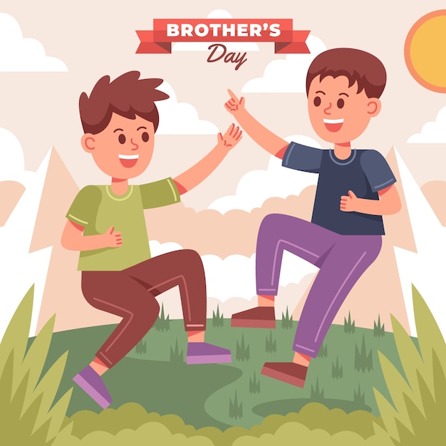 Vetor grátis ilustração plana do dia dos irmãos