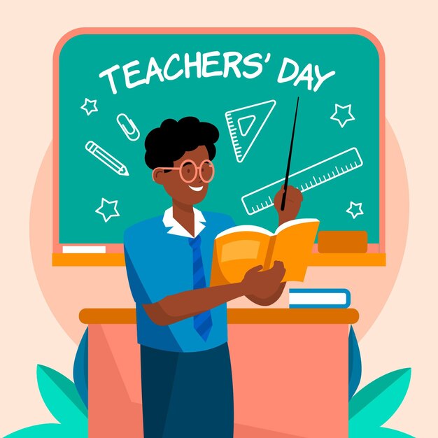 Ilustração plana do dia dos professores