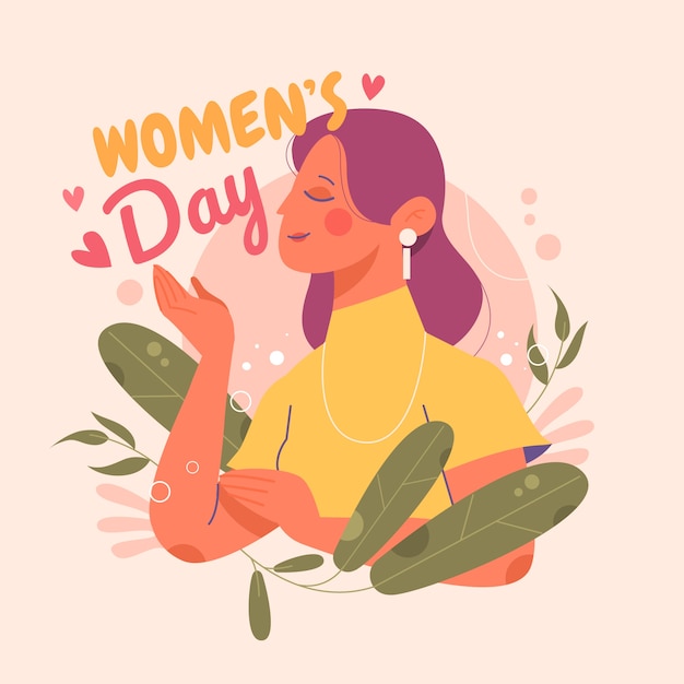 Ilustração plana do dia internacional da mulher