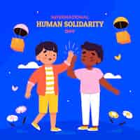 Vetor grátis ilustração plana do dia internacional da solidariedade humana