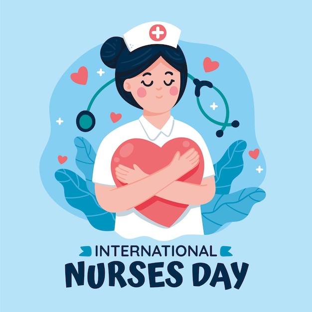 Vetor grátis ilustração plana do dia internacional das enfermeiras