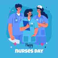 Vetor grátis ilustração plana do dia internacional das enfermeiras