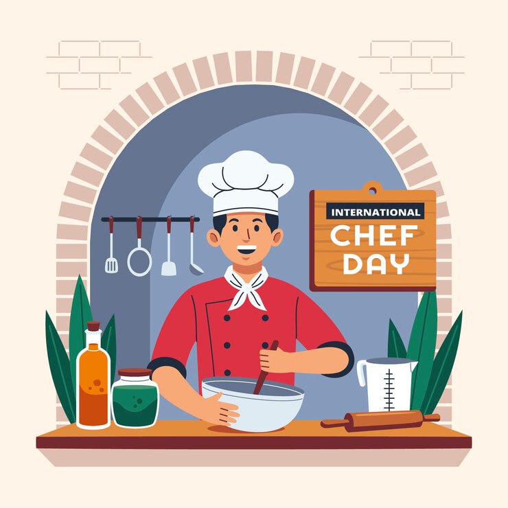 Vetor grátis ilustração plana do dia internacional do chef