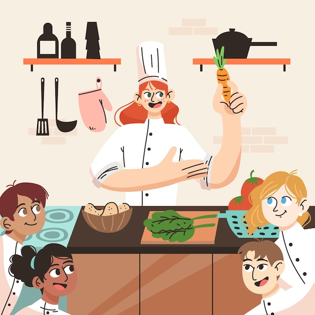 Ilustração plana do dia internacional do chef