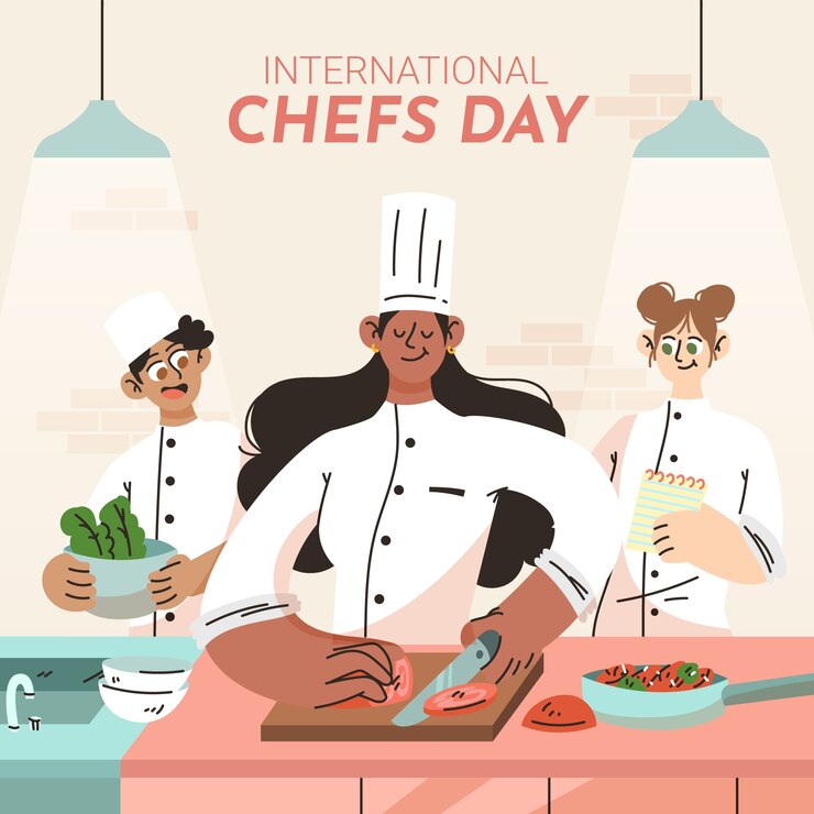 Vetor grátis ilustração plana do dia internacional do chef