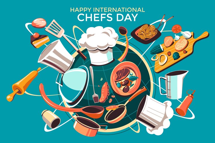 Vetor grátis ilustração plana do dia internacional do chef