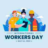 Vetor grátis ilustração plana do dia internacional dos trabalhadores