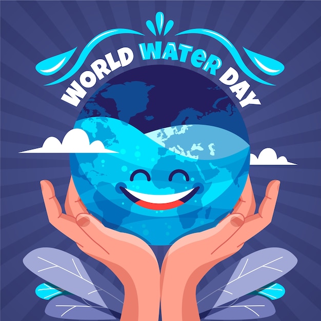 Ilustração plana do dia mundial da água