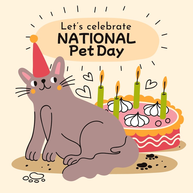 Vetor grátis ilustração plana do dia nacional dos animais de estimação