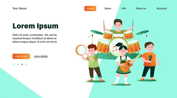 Vetor grátis ilustração plana dos desenhos animados crianças banda.