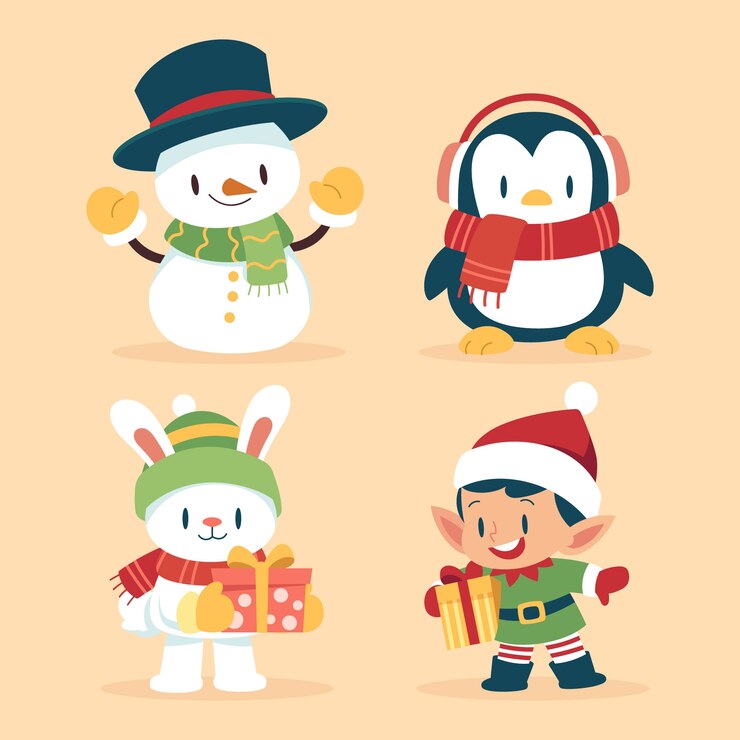 Vetor grátis ilustração plana dos desenhos animados para a celebração da temporada de natal