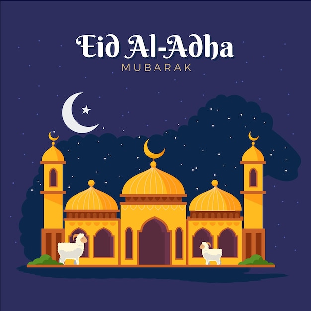 Ilustração plana eid al-adha