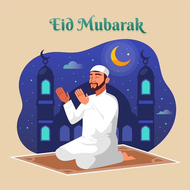 Ilustração plana eid al-adha