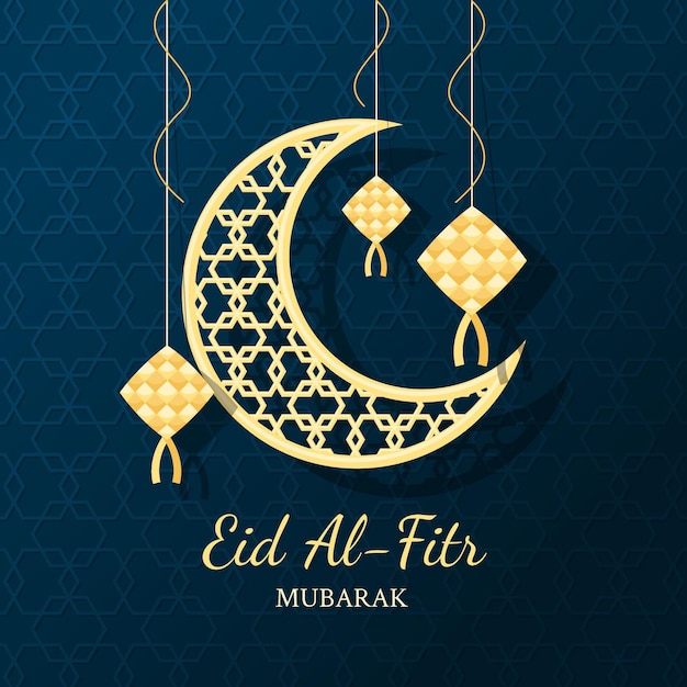 Ilustração plana eid al-fitr