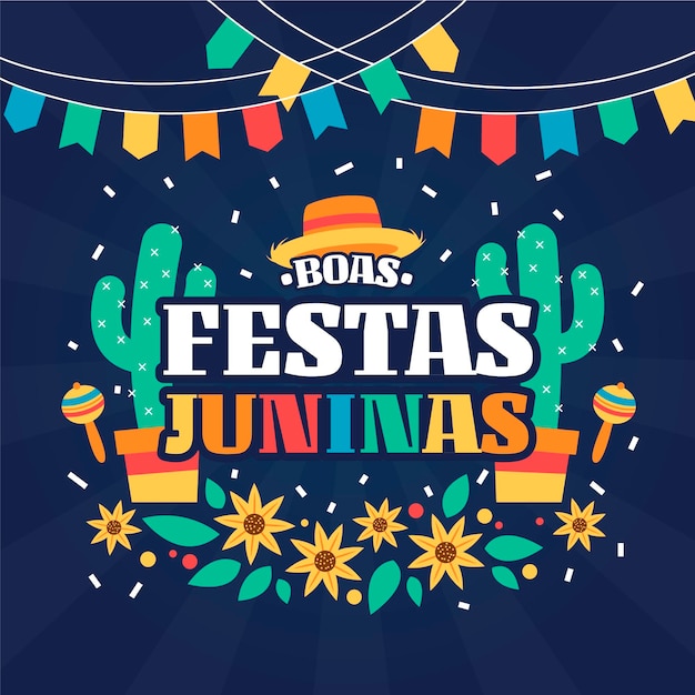 Vetor grátis ilustração plana festa junina