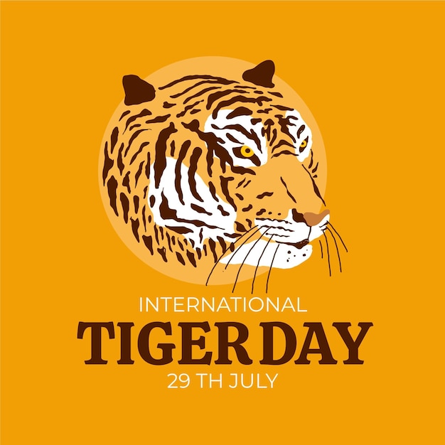 Ilustração plana global do dia do tigre