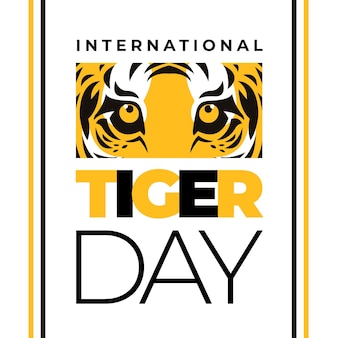 Ilustração plana global do dia do tigre
