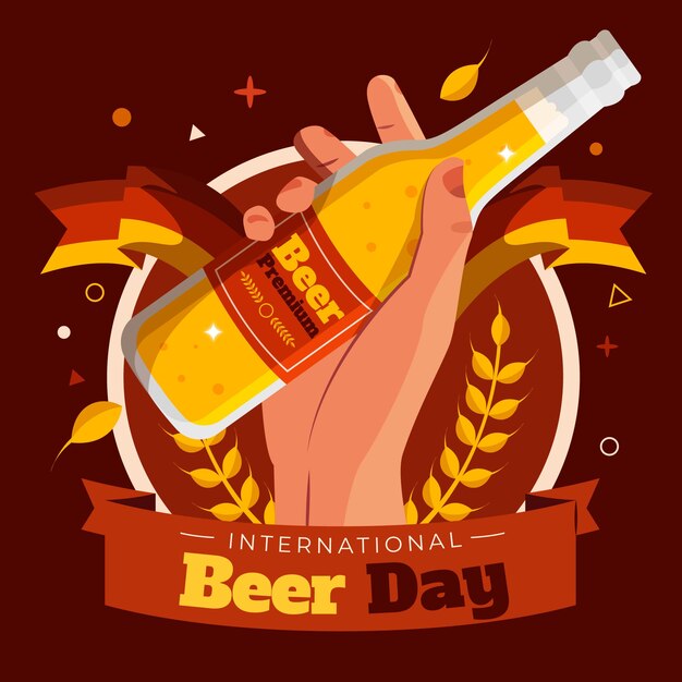 Ilustração plana internacional do dia da cerveja