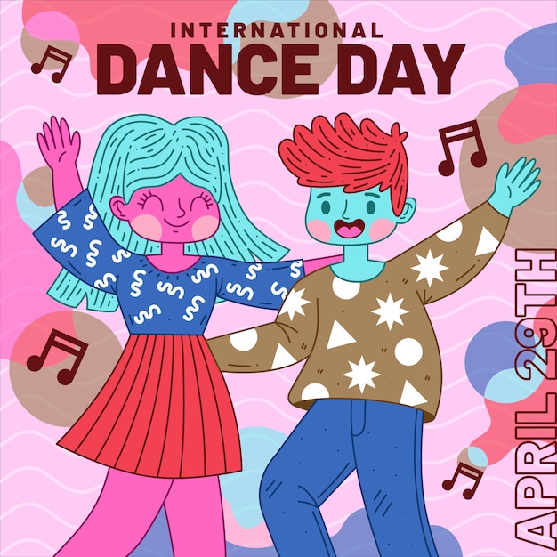 Ilustração plana internacional do dia da dança