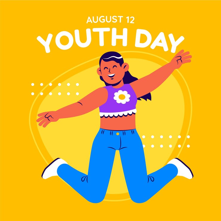 Vetor grátis ilustração plana internacional do dia da juventude