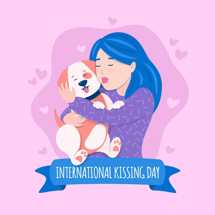 Vetor grátis ilustração plana internacional do dia do beijo