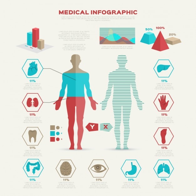 Ilustração plana Medical Infográfico