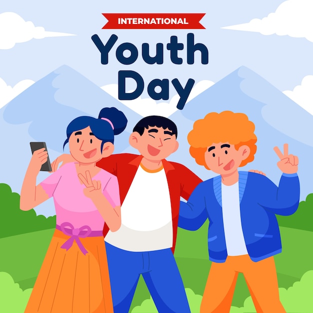Vetor grátis ilustração plana nacional do dia da juventude