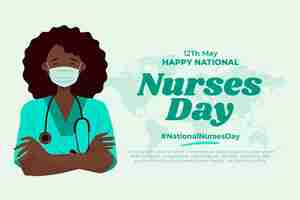 Vetor grátis ilustração plana nacional do dia das enfermeiras