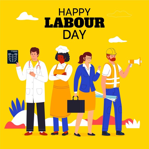 Ilustração plana orgânica do dia do trabalho
