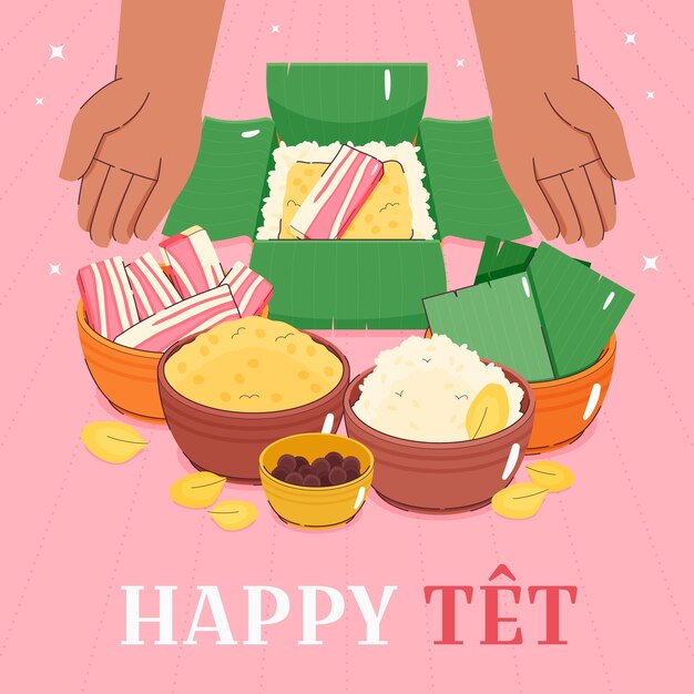 Ilustração plana para a celebração do ano novo
